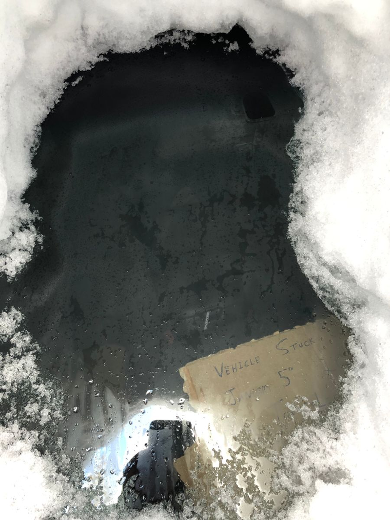 Illustration for article titled A Tesla Engineer's Jeep Ended Up Under 10 Feet of Snow for Months and It's Still There